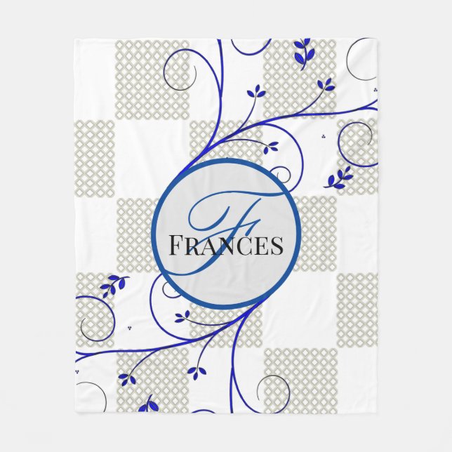 Cobertor De Velo Folheto Personalizado de Folha Monograma (Frente)