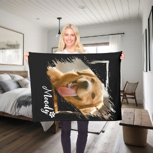 Cobertor De Velo Folheto Personalizado de Foto e Nome de Pet Modern