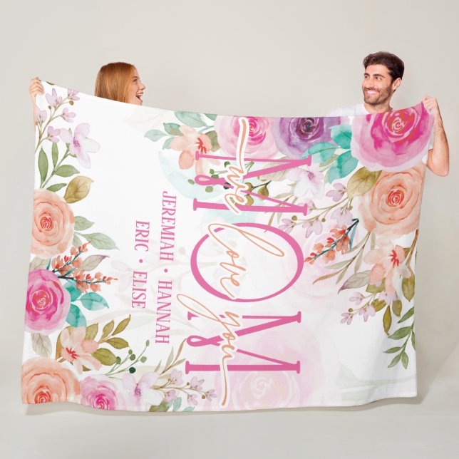 Cobertor De Velo Folheto Personalizado para a Mãe com Flores Esfare (In Situ)