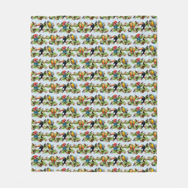 Cobertor De Velo Folheto Tropical (Azul Claro) (Frente)