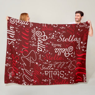 Cobertor De Velo Folheto Vermelho Escuro com Notas Musicais
