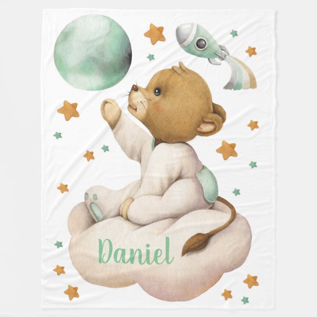 Cobertor De Velo Folhetos de Leão de Leão Espacial (Frente)