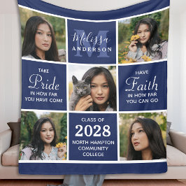 Cobertor De Velo Formando 5 Marinho de Colagem de Fotos Graduação A