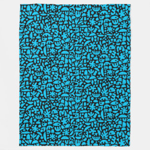 Cobertor De Velo Formas Abstrato 140821 - Azul-céu a preto