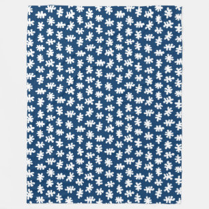 Cobertor De Velo Formas Amorficas 120322 - Branco sobre Azul Indigo