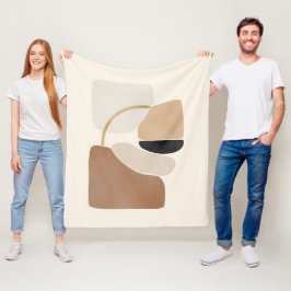 Cobertor De Velo Formas de Abstrato neutro | Mínimo de arte moderna