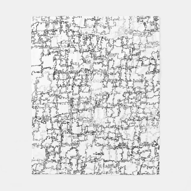 Cobertor De Velo Formas de Abstrato preto e branco (Frente)