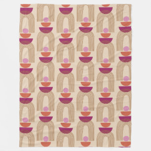 Cobertor De Velo Formas de Frota de Arco de Boho Bonito em Fúchsia