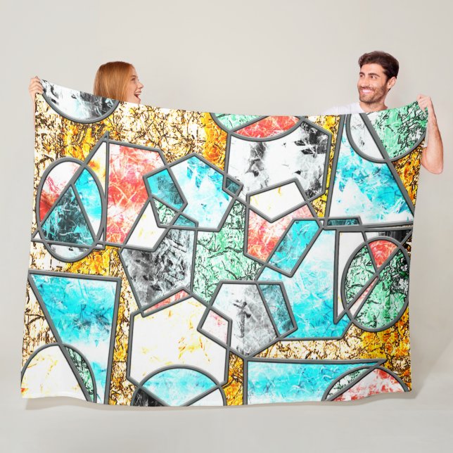 Cobertor De Velo Formas geométricas com texturas esbranquiçadas est (In Situ)