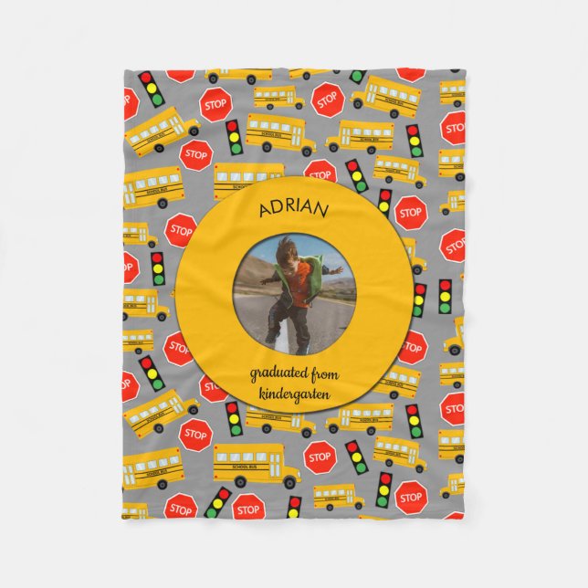 Cobertor De Velo Formatação do Jardim de Infância do ônibus escolar (Frente)