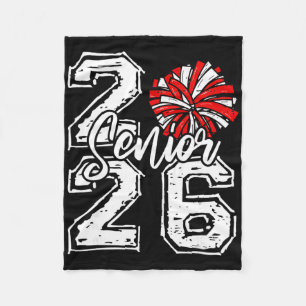 Cobertor De Velo Formatura De 2026 Cheer Senior 2026 Pom Pom Vermel