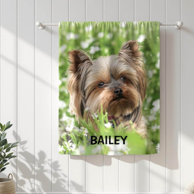 Cobertor De Velo Foto Adorável de Pet Personalizada com Nome (Criador carregado)