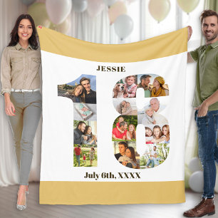 Cobertor De Velo Foto Colagem 18. Aniversário Imagem de Areia Neut