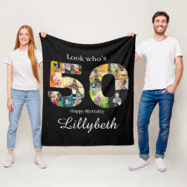 Cobertor De Velo Foto Colagem 50th Birthday Fleece Blanket