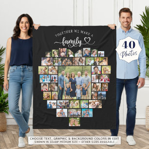 Cobertor De Velo Foto Colagem Coração Juntos Fazemos Uma Família