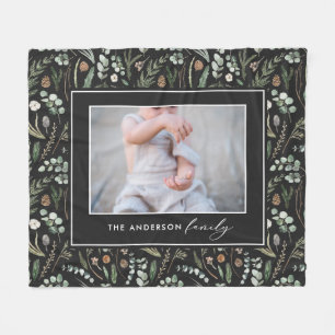 Cobertor De Velo Foto da família moderna botânica-negra elegante