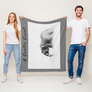 Cobertor De Velo Foto de alta chave Gentle Giant Elephant com texto