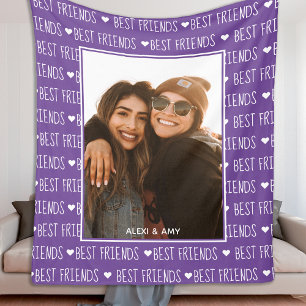 Cobertor De Velo Foto de Amizade Púrpura W Na moda BFF de Melhores