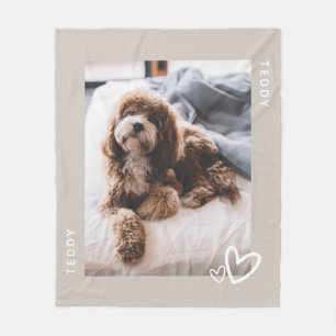 Cobertor De Velo Foto de animal de estimação personalizada cinza ne