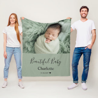 Cobertor De Velo Foto de Bebê com Nome Personalizado Lembrança