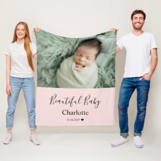 Cobertor De Velo Foto de Bebê com Nome Personalizado Lembrança
