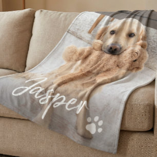 Cobertor De Velo Foto de Cachorro com Nome de Estimação Moderna e F