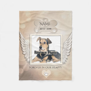 Cobertor De Velo Foto de conforto personalizada Memorial Pet Dog Bl