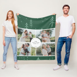Cobertor De Velo Foto de Família da Árvore Verde Moderna para Féria