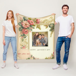 Cobertor De Velo Foto de Flores de Aquarela de Dia de as mães Feliz