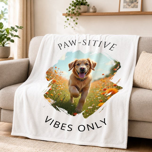Cobertor De Velo Foto de Golden Retriever com Vibrações Positivas (Criador carregado)
