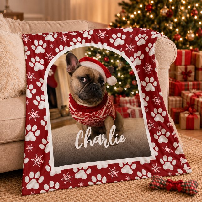 Cobertor De Velo Foto de Natal de Cachorro Fofo  (Criador carregado)