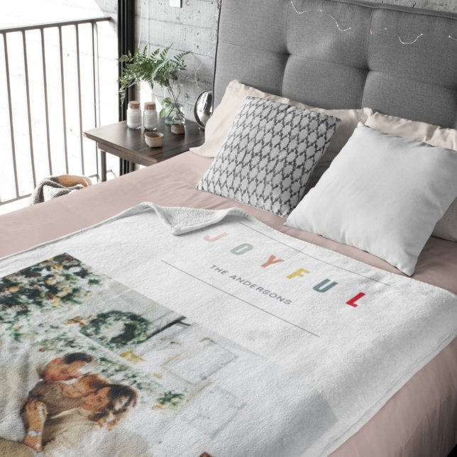 Cobertor De Velo Foto de Natal Moderno Simples | Feriado alegre (Criador carregado)