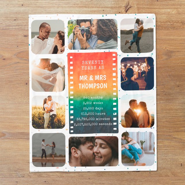 Cobertor De Velo Foto de Retro Sunset Sr. e Sra. 70 Aniversário (Criador carregado)