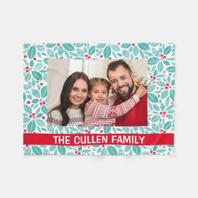 Cobertor De Velo Foto e texto Férias de Natal Festivas (Frente (Horizontal))