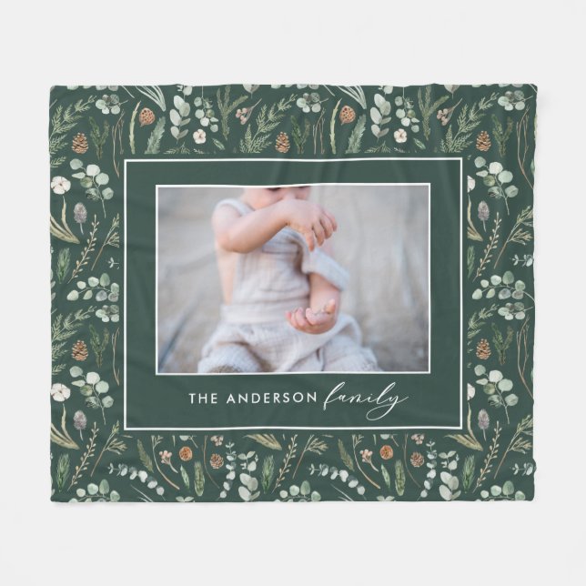 Cobertor De Velo Foto elegante da família moderna botânica verde (Frente (Horizontal))
