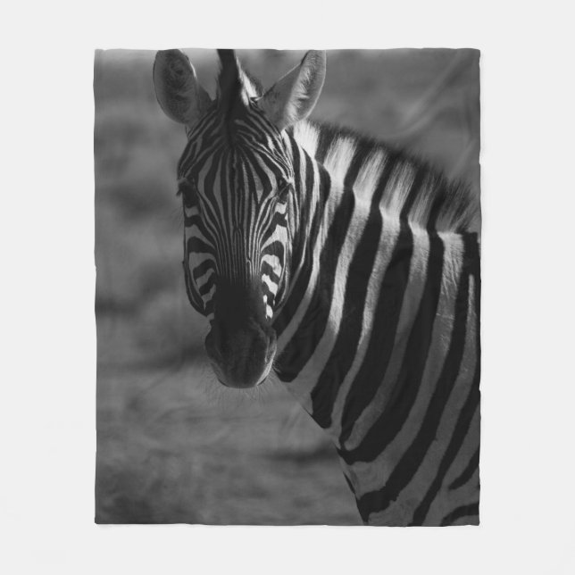 COBERTOR DE VELO FOTO GRAYSCALE DE ZEBRA (Frente)