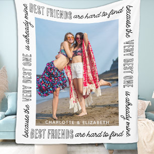 Cobertor De Velo Foto personalizada BFF de melhores amigos do Chic