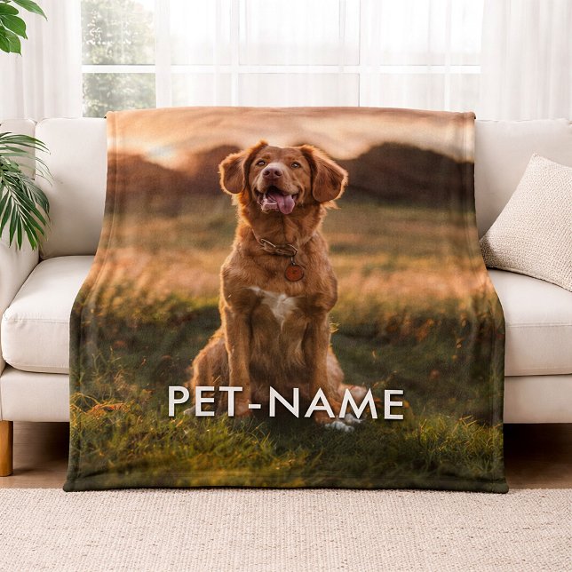 Cobertor De Velo Foto Personalizada Com O Nome Do Seu Cachorro (Criador carregado)