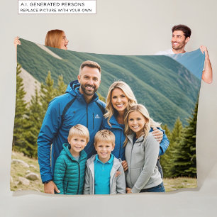 Cobertor De Velo Foto Personalizada da Família 1