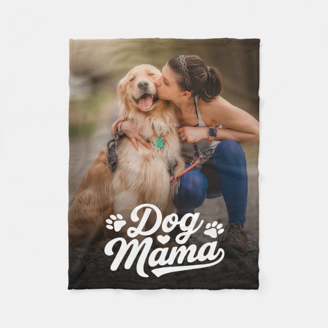 Cobertor De Velo Foto personalizada da mãe de cão (Frente)