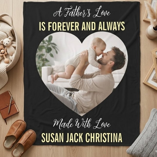 Cobertor De Velo Foto Personalizada de Amor de Pai  (From a Father’s Love Personalized Photo Fleece Blanket)