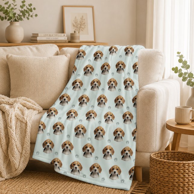 Cobertor De Velo Foto Personalizada de Cachorro com Pata em Sage (Criador carregado)