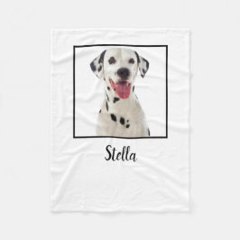 Cobertor De Velo Foto personalizada de cão branco minimalista