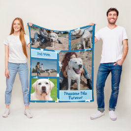 Cobertor De Velo Foto personalizada de cão com nome de cão