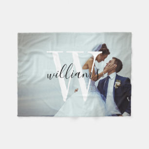 Cobertor De Velo Foto personalizada de casamento e monograma