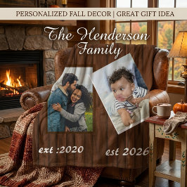Cobertor De Velo Foto Personalizada de Família no Outono em Madeira