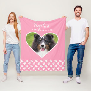 Cobertor De Velo Foto Personalizada De Pet Em Forma De Coração Em C