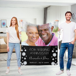 Cobertor De Velo Foto personalizada do aniversário de casamento de 