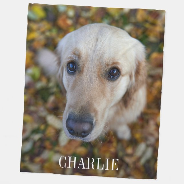 Cobertor De Velo Foto Personalizada do Cachorro de Estimação (Pet dog or cat photo personalized fleece blanket)