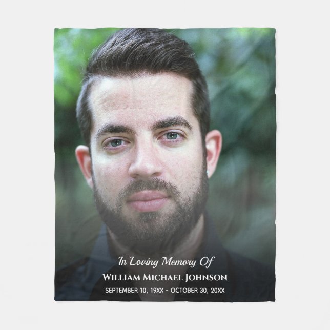 Cobertor De Velo Foto personalizada funerária com escrúpulos na mem (Frente)
